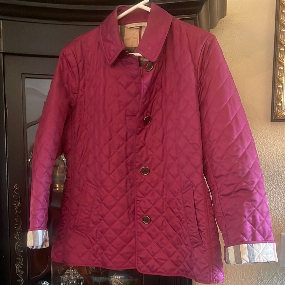 Burberry Pink Quilted Jacket Neiman Marcus